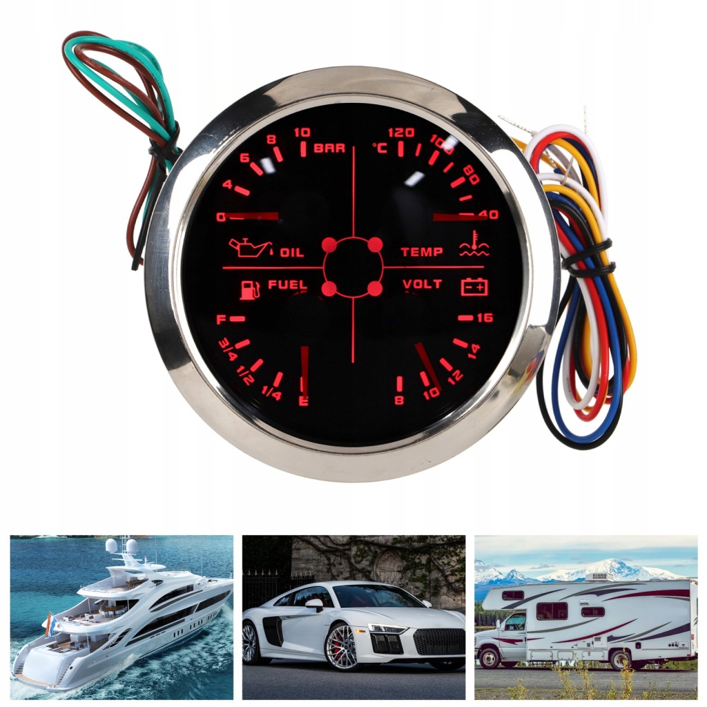 Багатофункціональний індикатор вимірювач 4w1 85mm 9-32 v Доставка