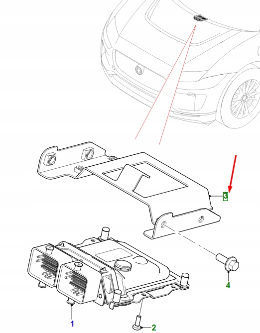 фото №1, Jaguar i-pace x590 электронный module mounting кронштейн t4k7717 original