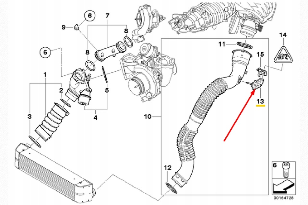 Bmw x5 e70 датчик температуры воздуха впускной 13627792203 оригинальный с Разборки