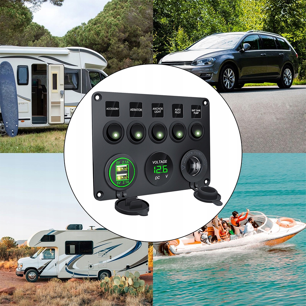 фото №15, Панель переключателей 12-24v usb переключатели выключатель