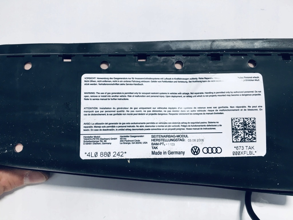 фото №2, Подушка повітряна сидіння audi q7 4l