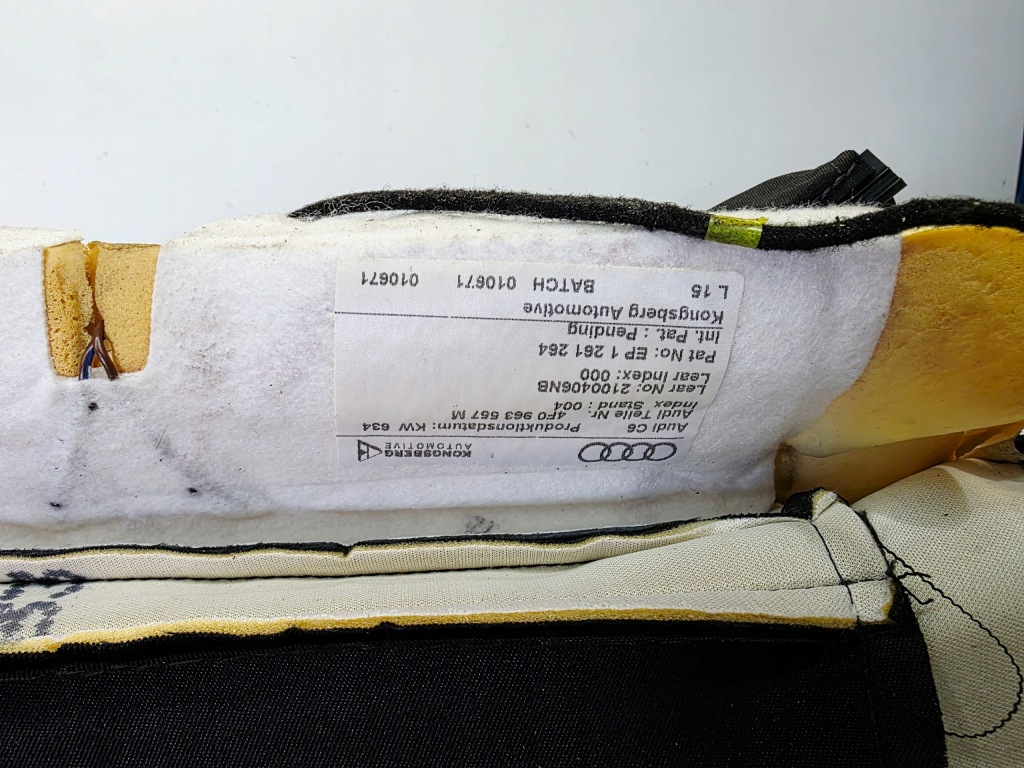 фото №7, Мат нагревательная кожа спинка сиденье góra правая audi a6 c6 4f0963557m