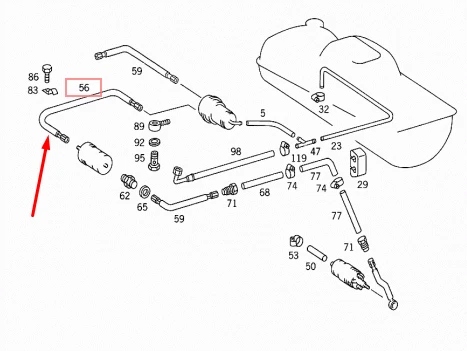 Купить Mercedes-benz седан w123 fuel шланг труба a1164702775 2.7 бензин oem