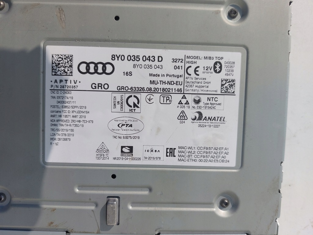 фото №9, Считыватель навигации mib3 audi a3 8y