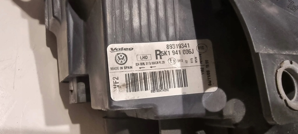 фото №12, Лампа h7 перед левая правая vw golf 6 vi 5k0 valeo