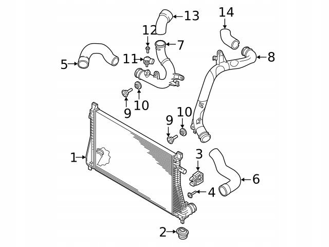 Интеркулер audi a3 q3 2018- 2.0 40 45 tfsi - америка 5qm145803a 5qm145803d Оригинал