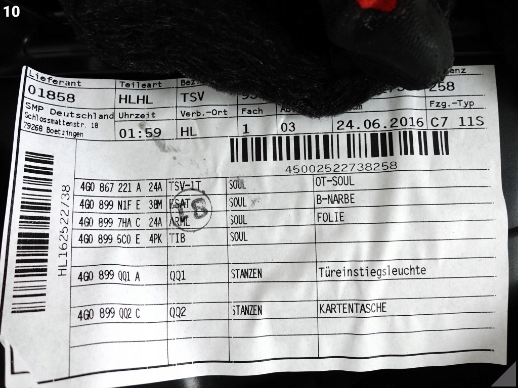 фото №11, Audi a6 s6 4g0 c7 14-18 lift оббивка обшивка двері ліва задня