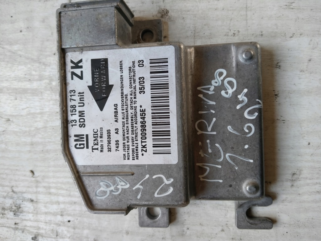 фото №1, 2488 модуль датчик подушка безопасности opel meriva a 13158713