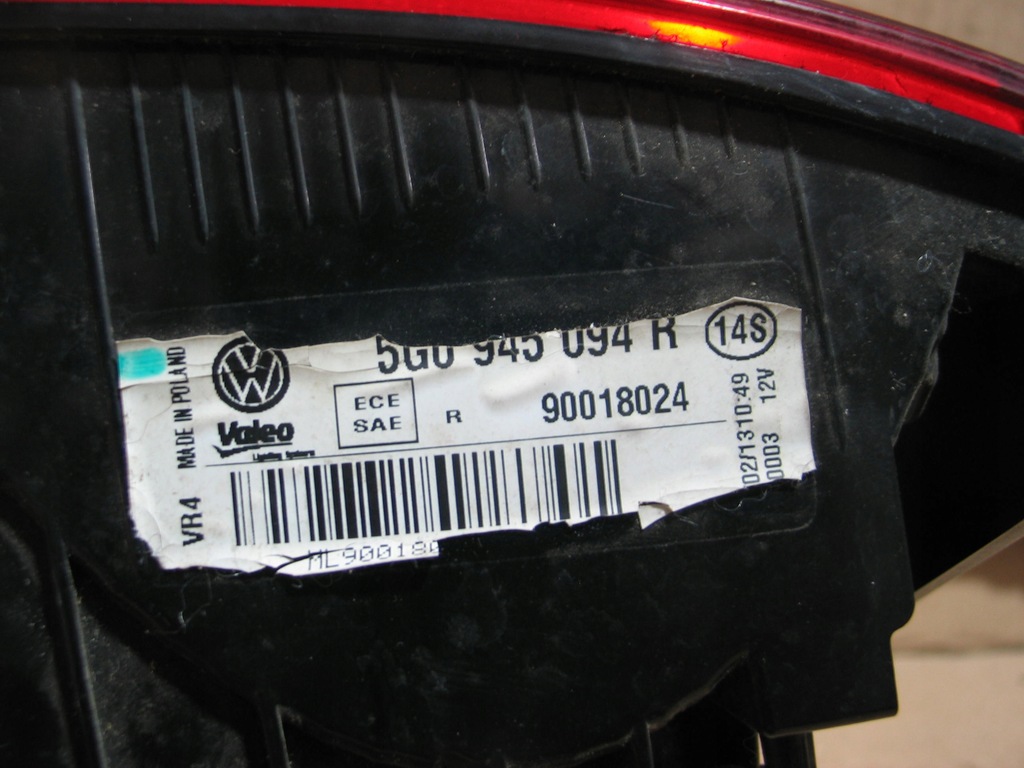 фото №10, Лампа задня задня w кришка vw golf 7 vii 5g0945094r