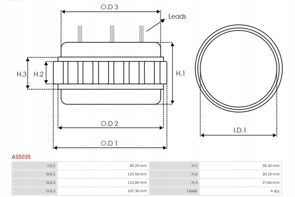 фото №3, Stator, генератор as-pl as5035