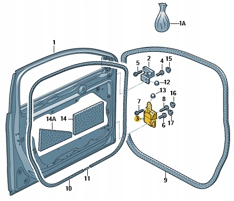 фото №2, Петля двері перед правий dół vw passat b7 оригінал