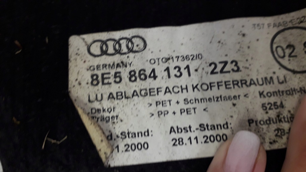 фото №7, Оббивка багажника лівий задня 8e5864131 audi a4 b6