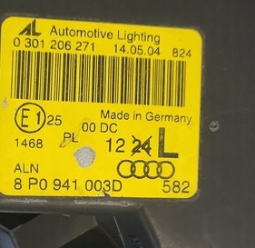 фото №6, Audi a3 8p 3d 04r лампа левый перед ксенон 8p0941003d