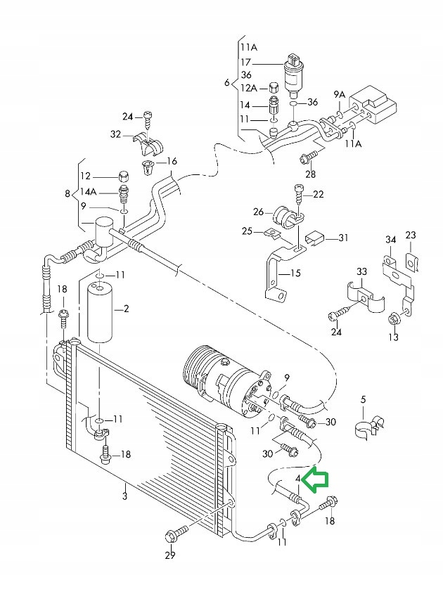 фото №9, Wąż шланг кондиціонера audi a3 8l 1j0820721g оригінал