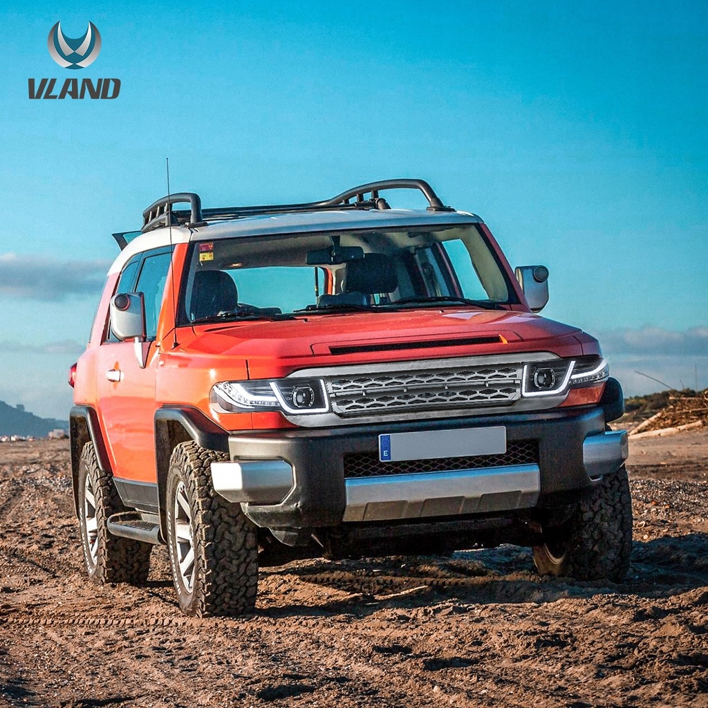 фото №12, Toyota fj cruiser xj10 2007-2015 лампа лампы перед led vland europa + решётка радиатора