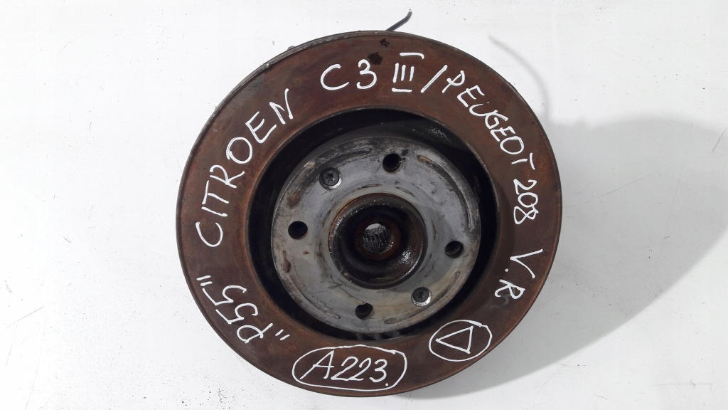 фото №1, Citroen c3 iii peugeot 208 поворотный кулак правый перед ступица p55