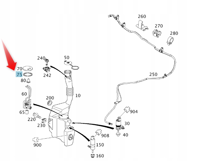 фото №1, Прокладка бака омывателя mercedes glk