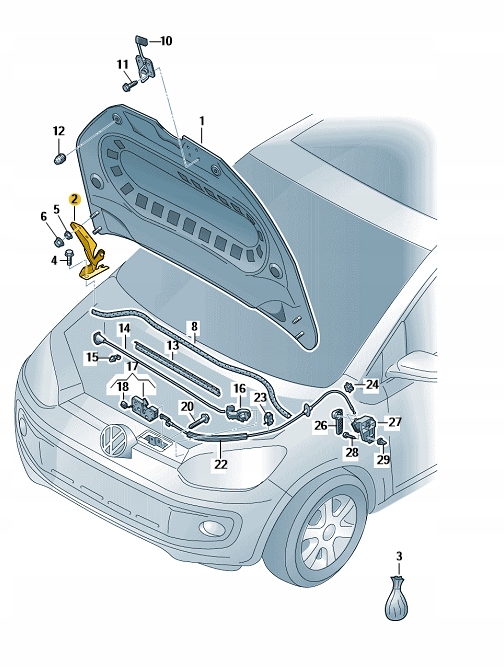 фото №1, Петля капот vw up правая aso
