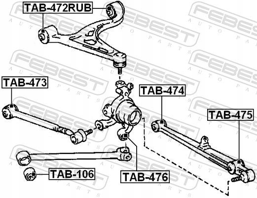 фото №3, Втулка важеля tab-472rub febest lexus toyota gs
