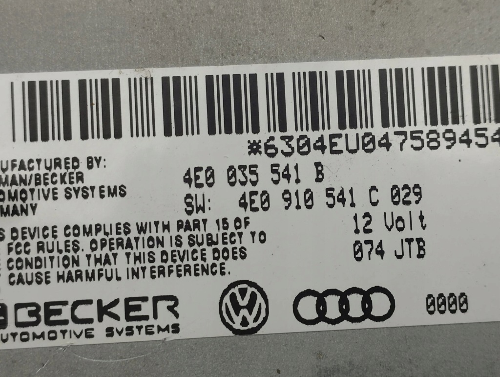 фото №3, Audi a8 s8 d3 4e 2004 панель / радиопроигрыватель cd/dvd/gps