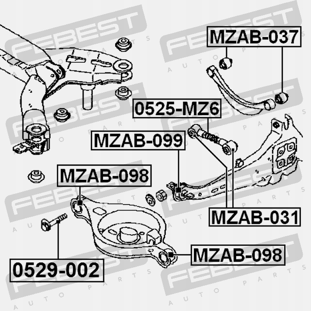 фото №11, Febest mzab-098 підшипниковий вузол, важіль