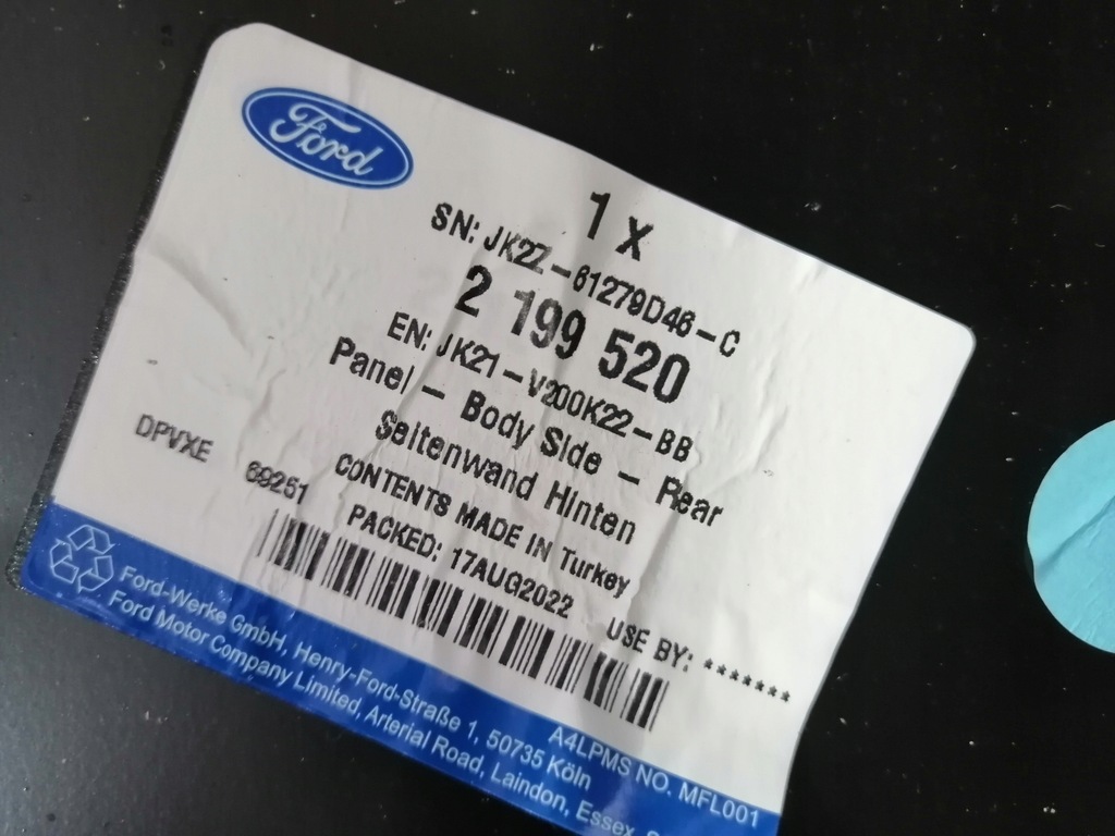 фото №8, Крыло обшивка правый задняя ford transit custom новый оригинал