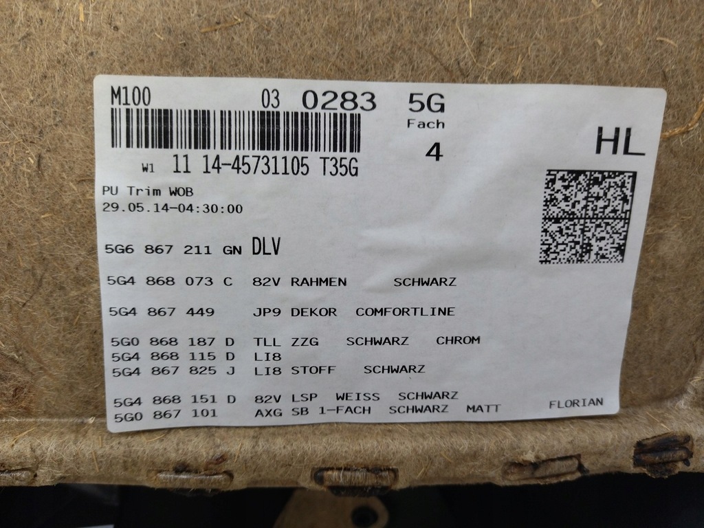 фото №12, 5g4867211 обивка обшивка дверь левый задняя vw golf vii 2013+