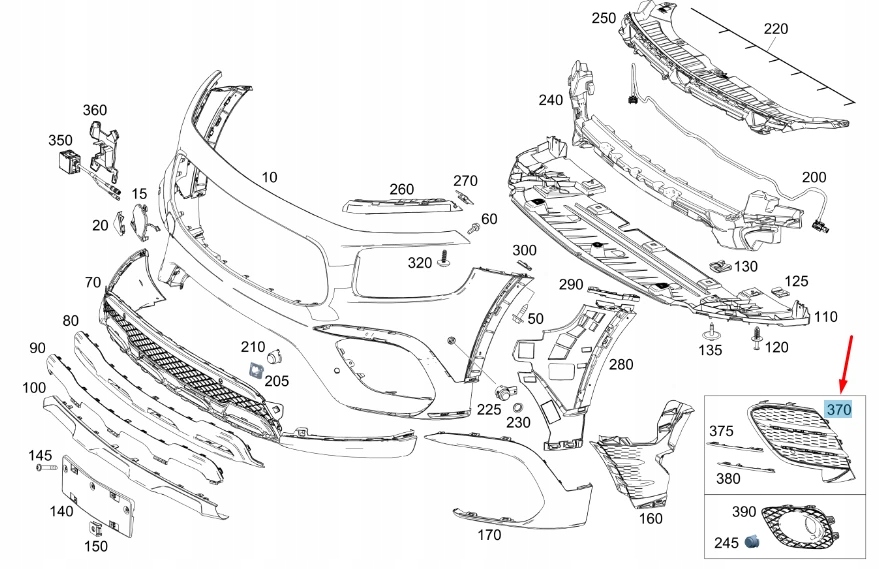 Mb glb x247 бампер передний левый нижний защита решетка a2478857703 Цена