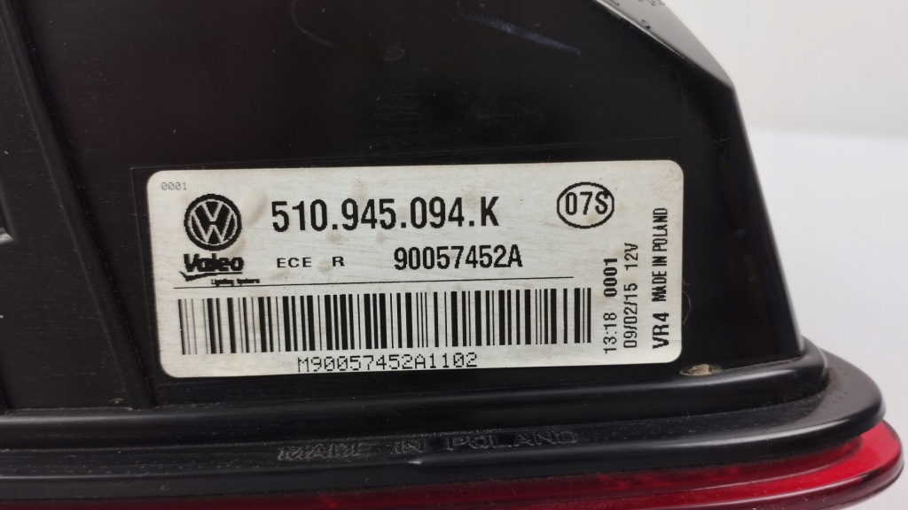 фото №13, Vw golf 7 vii sportsvan лампа задняя правая w крышка 510945094k