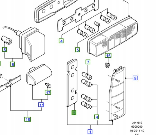 Купити Кронштейн роз'єм лампочка лампи задній ford transit 00-06