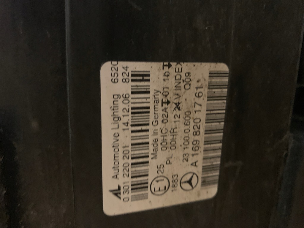 фото №6, Mercedes w169 w254 лампа передняя левая europa