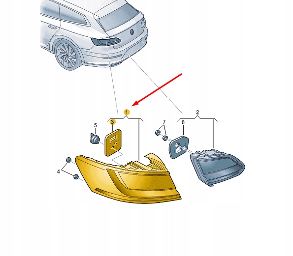фото №1, Vw arteon rear left outer led задний фонарь 3g7945207b