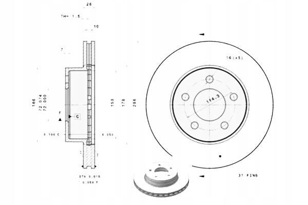фото №1, Brembo тормозные диски тормозные 2szt. ford usa explorer 4.