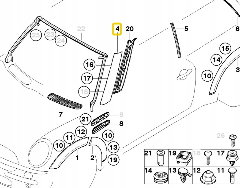 фото №5, Кришка колонки a ліва bmw mini r50 r53