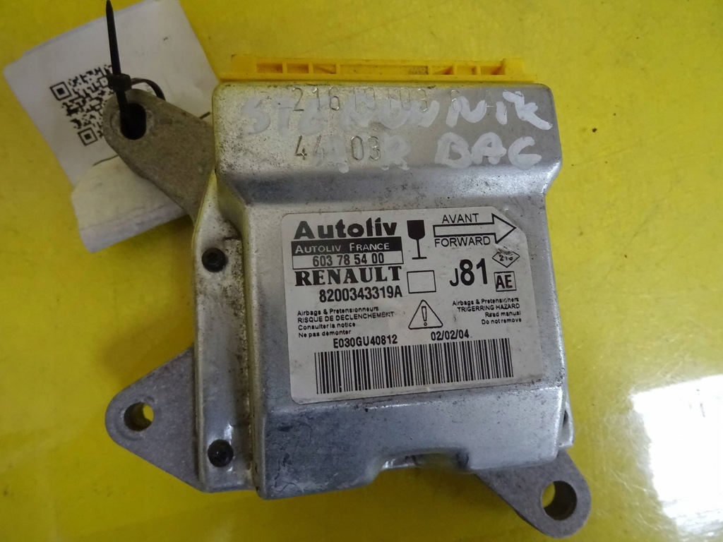 фото №1, Модуль датчик подушка безопасности renault espace iv 603785400 nr641