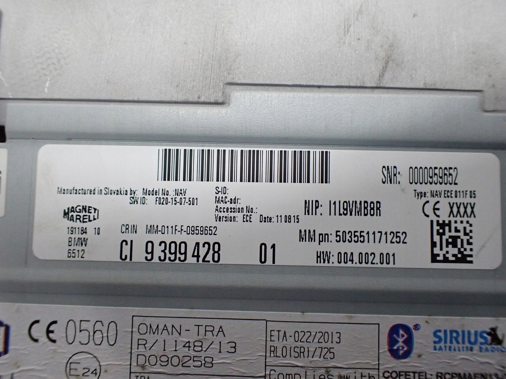 фото №11, Навигация navi радио дисплей 9399428 9306742 bmw i3 i01 15r