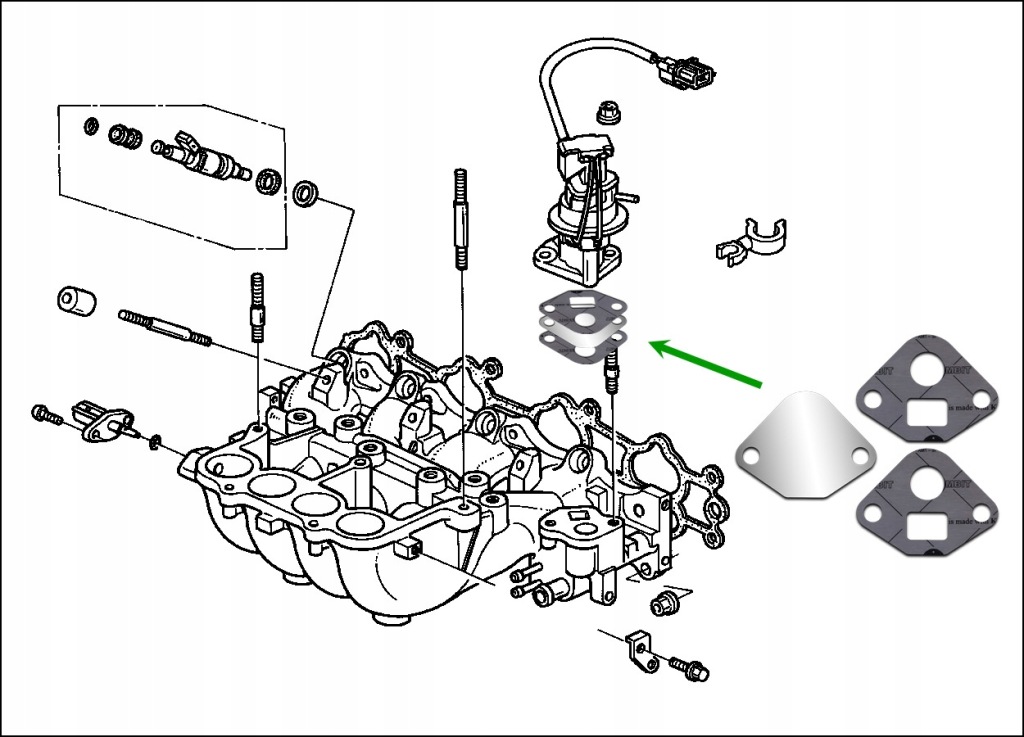 фото №6, Заглушка egr honda civic vii 1.4 1.6 1.7 accord prelude 2.0 2.2 2.3