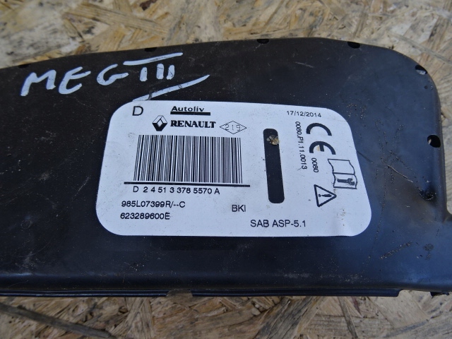 фото №3, Подушка сиденье правая renault megane 985l07399r