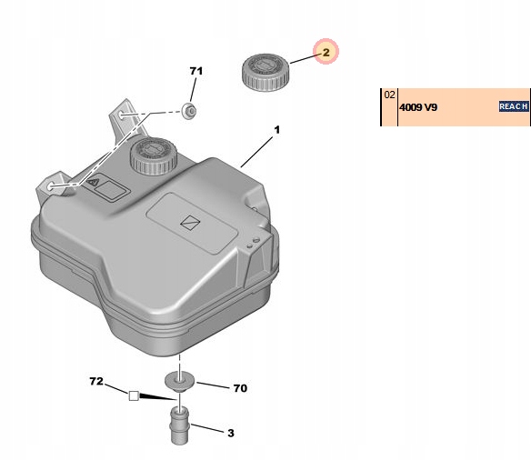 фото №10, Кришка бака рідина lds citroen c5 c6 4009v9