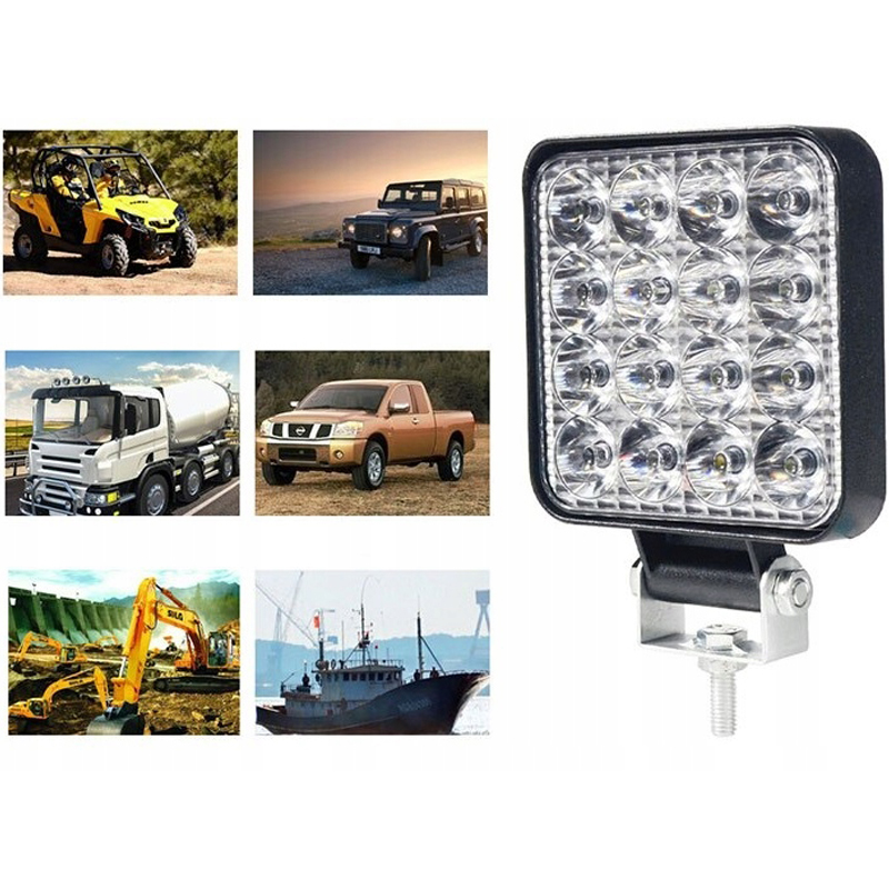 Лампа рабочая противотуманная фара led 48w прожектор naświetlacz водонепроницаемый 16 диод Цена