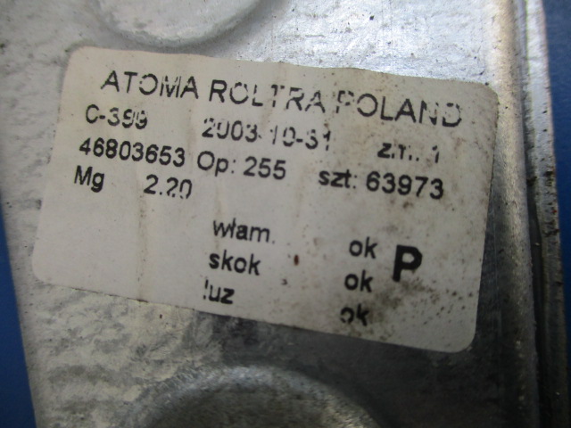 фото №4, Fiat panda ii подъемник стекло задняя правый+ ручка стеклоподъемника