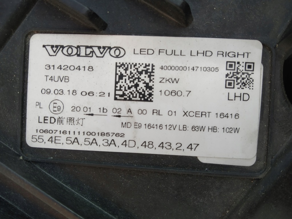 фото №11, Фара лівий volvo xc60 ii 2018-2021r