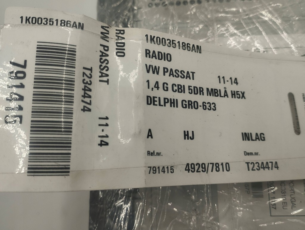 фото №8, Volkswagen passat b7 панель радио / радиопроигрыватель cd/dvd/gps 1k0035186an