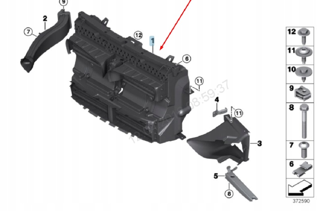 Купить Bmw 2 f45 радиатор воздуха с крышка управляющий 51747338207 7338207