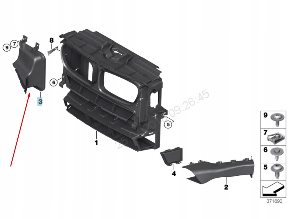 Bmw x3 f25 радіатор оливи правий канал повітря m 51748057278 8057278 2015 Ціна