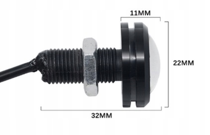 фото №16, Лінзи світло денні drl led cob круглі лампочка 3w 2x 22mm