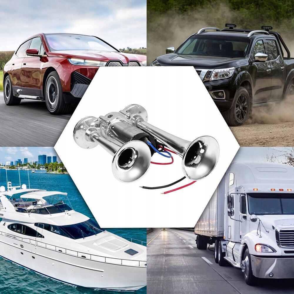 фото №13, 600db 12v клаксон автомобильный super громкий, набор двойных trąbek