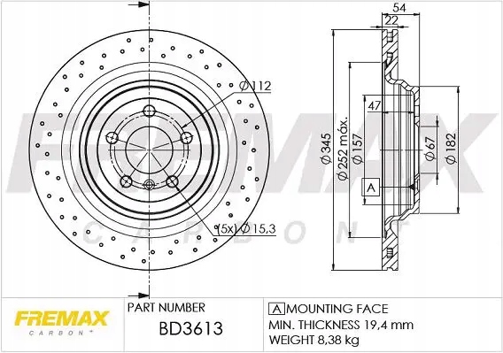 2x диск гальмівна bd-3613 fremax Ціна