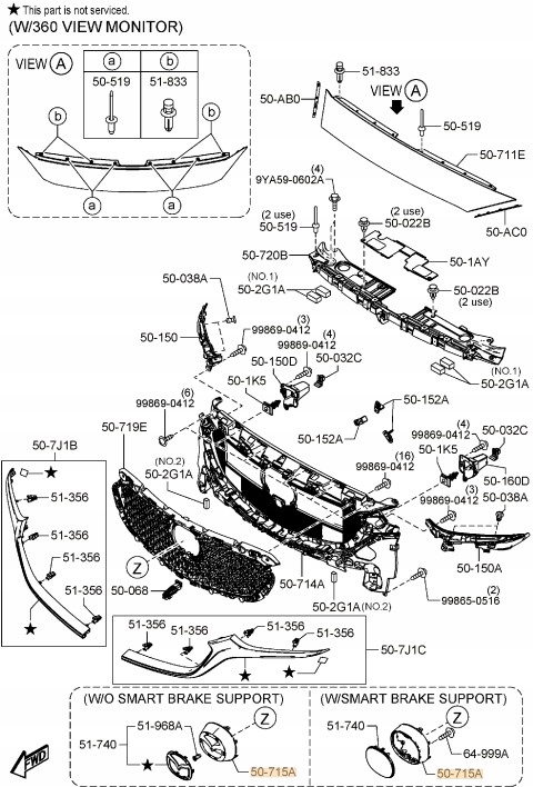 фото №2, Основа емблема решітка pod радар mazda 6 gj 2018-2022 оригінал