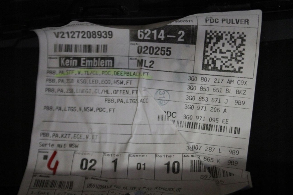 фото №9, Бампер vw passat b8 comfortline 4 pdc lc9x